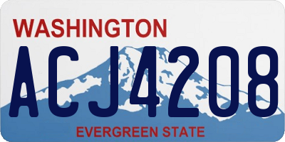WA license plate ACJ4208