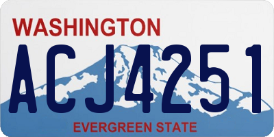 WA license plate ACJ4251