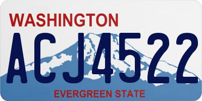WA license plate ACJ4522