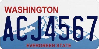 WA license plate ACJ4567