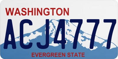 WA license plate ACJ4777