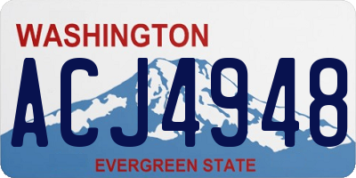 WA license plate ACJ4948