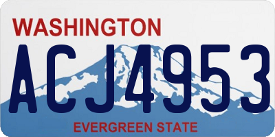 WA license plate ACJ4953