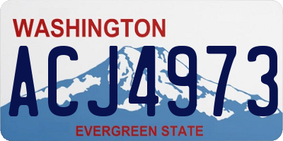WA license plate ACJ4973