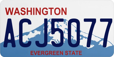WA license plate ACJ5077