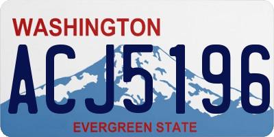 WA license plate ACJ5196