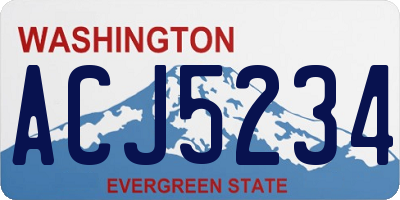 WA license plate ACJ5234