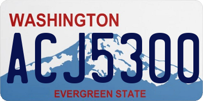 WA license plate ACJ5300
