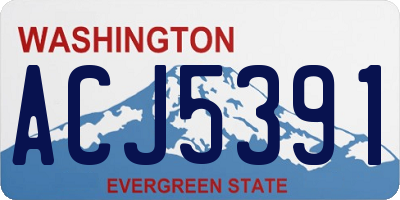 WA license plate ACJ5391