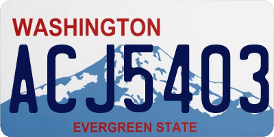 WA license plate ACJ5403