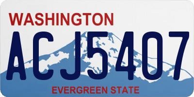 WA license plate ACJ5407