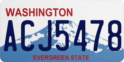WA license plate ACJ5478