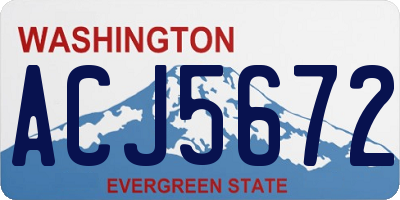 WA license plate ACJ5672