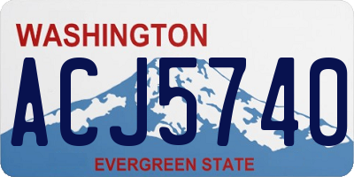 WA license plate ACJ5740