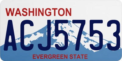 WA license plate ACJ5753