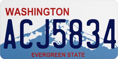 WA license plate ACJ5834