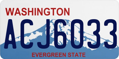 WA license plate ACJ6033