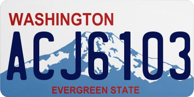 WA license plate ACJ6103