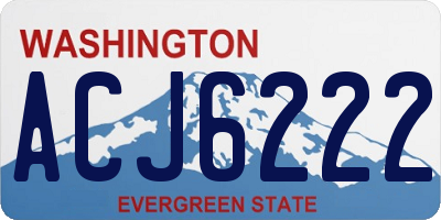 WA license plate ACJ6222