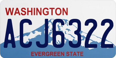WA license plate ACJ6322
