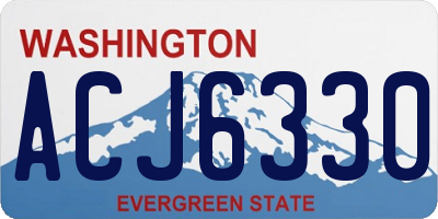WA license plate ACJ6330
