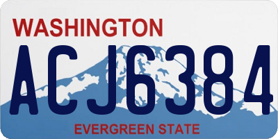 WA license plate ACJ6384