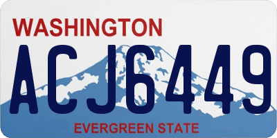 WA license plate ACJ6449