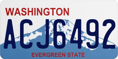 WA license plate ACJ6492