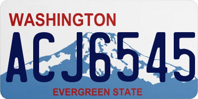 WA license plate ACJ6545