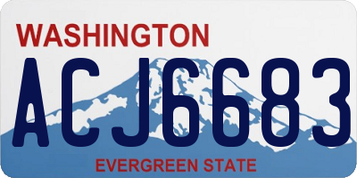 WA license plate ACJ6683