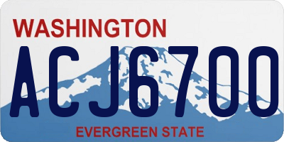 WA license plate ACJ6700
