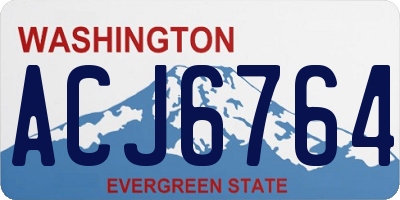WA license plate ACJ6764