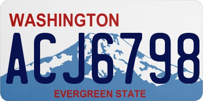 WA license plate ACJ6798
