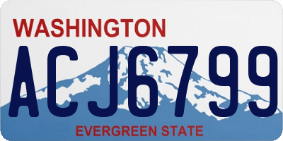 WA license plate ACJ6799