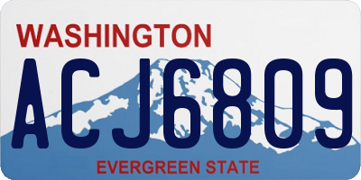 WA license plate ACJ6809