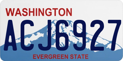 WA license plate ACJ6927