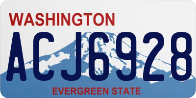 WA license plate ACJ6928