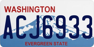 WA license plate ACJ6933