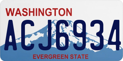WA license plate ACJ6934