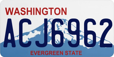 WA license plate ACJ6962