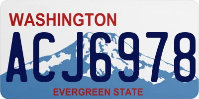 WA license plate ACJ6978