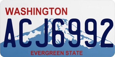 WA license plate ACJ6992