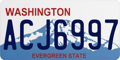 WA license plate ACJ6997