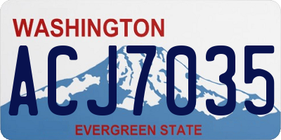 WA license plate ACJ7035