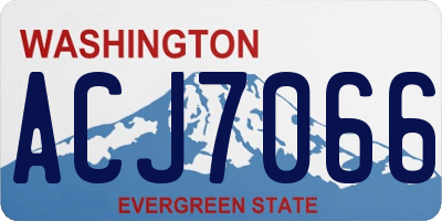 WA license plate ACJ7066