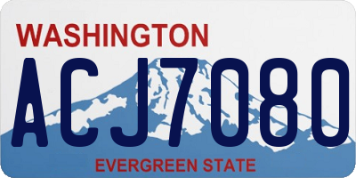 WA license plate ACJ7080