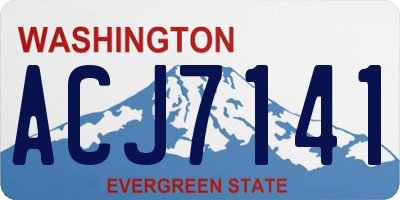 WA license plate ACJ7141