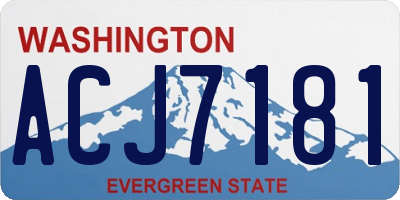 WA license plate ACJ7181
