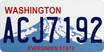 WA license plate ACJ7192