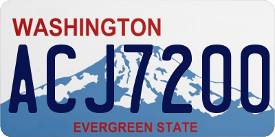 WA license plate ACJ7200